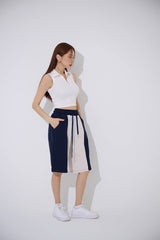カラーハーフジップアップクロップタンクトップ/TOP(9354) Collar Half Zip Up Crop Nash