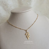 Forest Leaves Necklace - Gold
