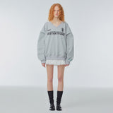 V-neck emblem-print sweatshirt