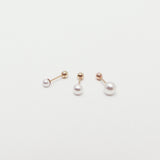 14Kゴールドスワロフスキーパールピアス/14K Gold Swarovski Pearl Piercing (bar 4mm / pearl 3mm)