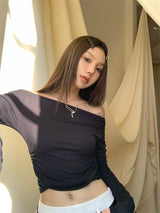 J warmer off-shoulder top