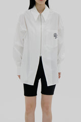 Zip-up lettering shirt (2color)