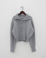 ルベンカラージップアップカーディガン / Ruben Collar Zip-up Cardigan (6color)