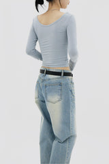 レイヤーUネックTシャツ / Layer U Neck T-shirt (4color)