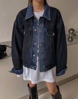 (UNISEX) オインドデニムトラッカージャケット