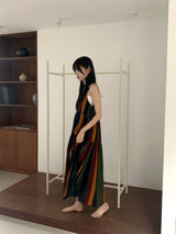 Horner Hippie Bohemian Striped Sleeveless Long Dress