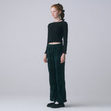 VELOUR BANDING PANTS, BLUE