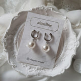 Horse Shoe and Pearl Piercing (Medium) - Silver Color