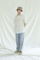 フロントシームツーウェイワイドスウェットパンツ / FRONT SEAM 2WAY WIDE SWEAT PANTS GREY (6554437582966)