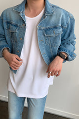 LOOKPINE LIN BLUE DENIM SET - JACKET (6690579185782)