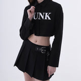 バックルキープリーツスカート/0 2 buckle key pleated skirt - BLACK