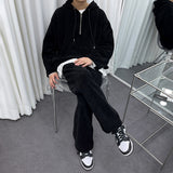 マルチコーデュロイセミジップアップフーディー/Multi-corduroy semi- zip-up hood (3 colors)