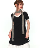 V NECK LINE OPS (BLACK)