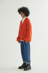FISHERMAN CARDIGAN ORANGE (6613772828790)