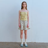 ラッフルヘムショーツ (ウォールペーパー) / RUFFLE HEM SHORTS, BEIGE (WALL PAPER)