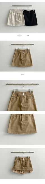 ツースナップコットンミニスカート / Two Snap Cotton Mini Skirt