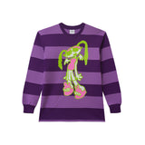 オールモストフェイマスロングスリーブストライプT / Almost Famous Long Sleeves Stripe Tee - Dark Purple / Purple