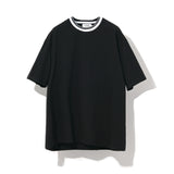 ニットカラーラウンドTシャツ / KNITTING COLLAR ROUND T-SHIRT_BK