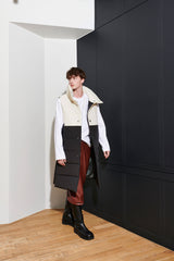 [UNISEX] JUN PADDING VEST, IVORY + BLACK (6626393751670)