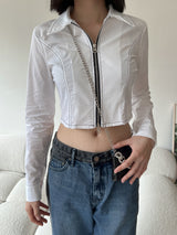 トゥースジッパーシャツ/Tooth Zipper Shirt (2color)