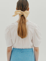 レースアップパフトップ / Lace up puff top - White