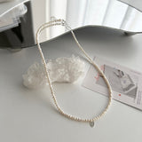淡水パールイノセントデイリーシンプルレイヤードネックレス/dio Silver 925 Fresh Water Pearl Necklace Innocent Daily Simple Layered Necklace