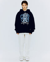 スプレーラビットフーディ/SPRAY RABBIT HOODIE-NAVY