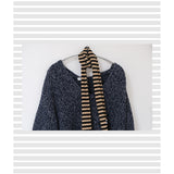 Stripe Muffler Black Beige