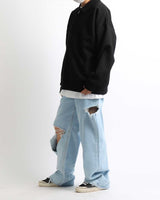 ムパナイフカッティングデニムパンツ / Mupa Knife Cutting Denim Pants (2color)