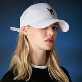 3D Monogram logo over fit ball cap WHITE