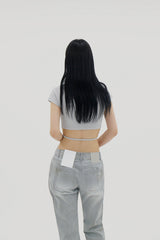 レグランストリングクロップTシャツ / Reglan String Crop T-shirt (4color)