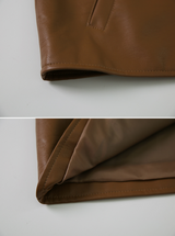 [SHOPPERMADE] ハーフレザージャケット (2color)