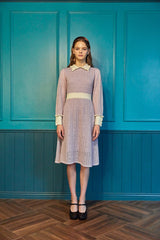 100% wool double cloth pointelle dress_lovat (6655903465590)