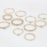ミニハートレイヤードリングセット / Mini Heart Layered Ring 10 Set (2 color)