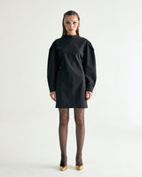 MOCK NECK STRING MINI ONEPIECE - BLACK (6635994841206)