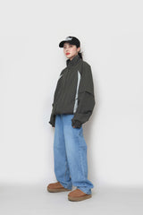 トライカラーリングナイロンジップアップ / Try Coloring Nylon Zip-Up