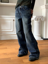 Delray back cut wide denim pants