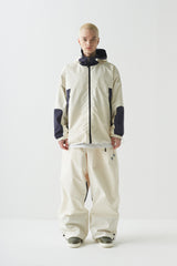 ウィンドブレーカーフーデッドリバーシブルジャケット/BSR2223FWJK036 TWAN WINDBREAKER HOODED REVERSIBLE JACKET CREAM/BLACK