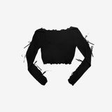 Jellyo Sleeve Slit String Cardigan