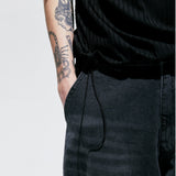2ウェイリブモックネックTシャツ / 2way rib mock neck t-shirt black