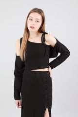 セット リボンノースリーブ&ボレロ / SET Ribbon Sleeveless Bolero Black