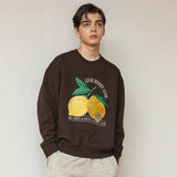 ダブルレモンスウェットシャツ/DOUBLE LEMON SWEATSHIRT_BROWN