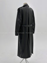 Double leather long coat