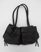 Wiltz レザーウォッシュドポケットサイドジッパーショルダーバッグ