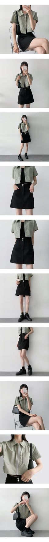 ツースナップコットンミニスカート / Two Snap Cotton Mini Skirt