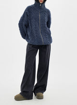 ピンタックブラックブルーワイドパンツ / no.5108 Pintuck Black Blue Wide Pants
