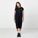 HOODIE LONG JERSEY DRESS_BLACK (6609947983990)