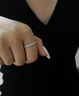 [S925] 2MM プロング セッティング テニス リング / [S925] 2MM Prong Setting Tennis Ring (white silver)