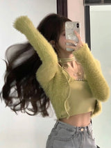 Green Cardigan Top Set (6686020272246)