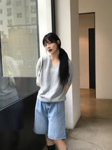 Moana denim half pants 